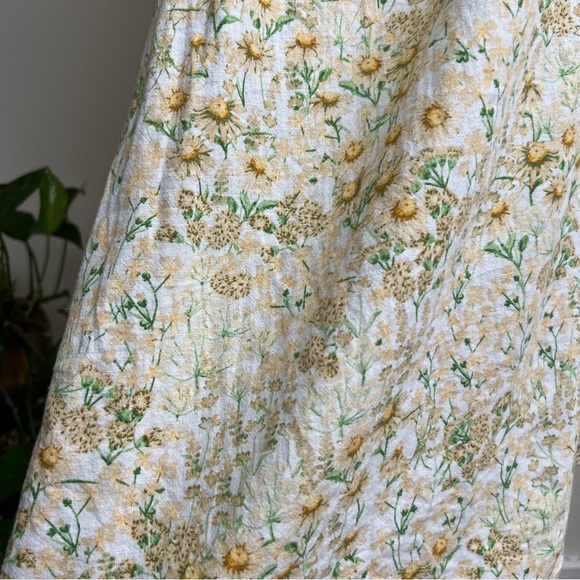 Ditsy Floral Linen Blend Summer Dress Large - Picture 5 of 8